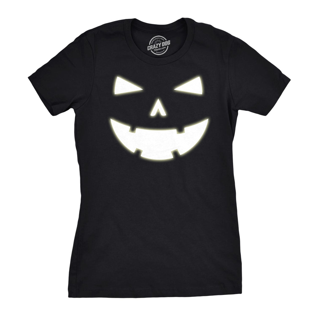Happy Tooth Glowing Pumpkin Face Women's T Shirt Hoodie, Sweatshirt | CoreVibeTees.com (Image 1)