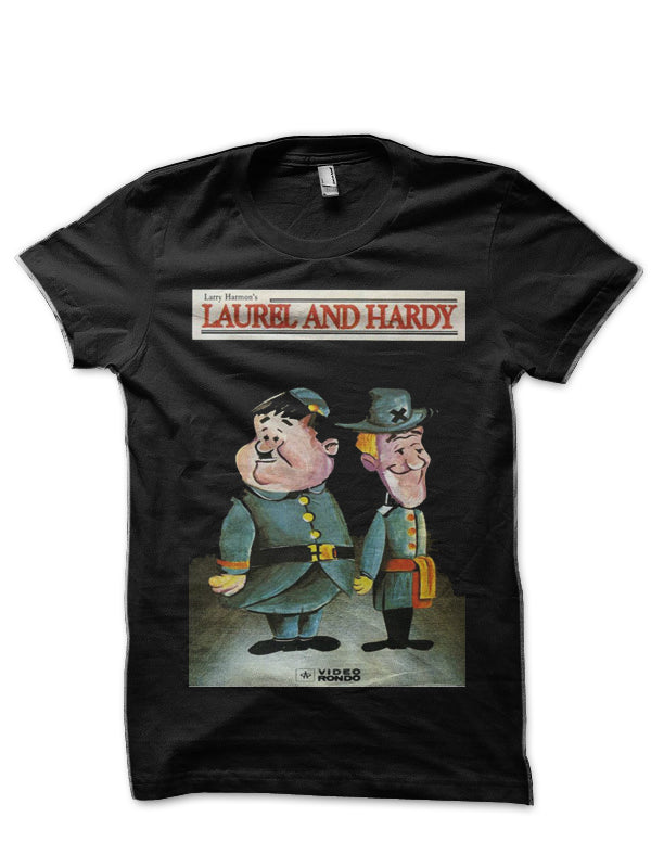 Laurel And Hardy Half Sleeve Black T-Shirt Hoodie, Sweatshirt | CoreVibeTees.com