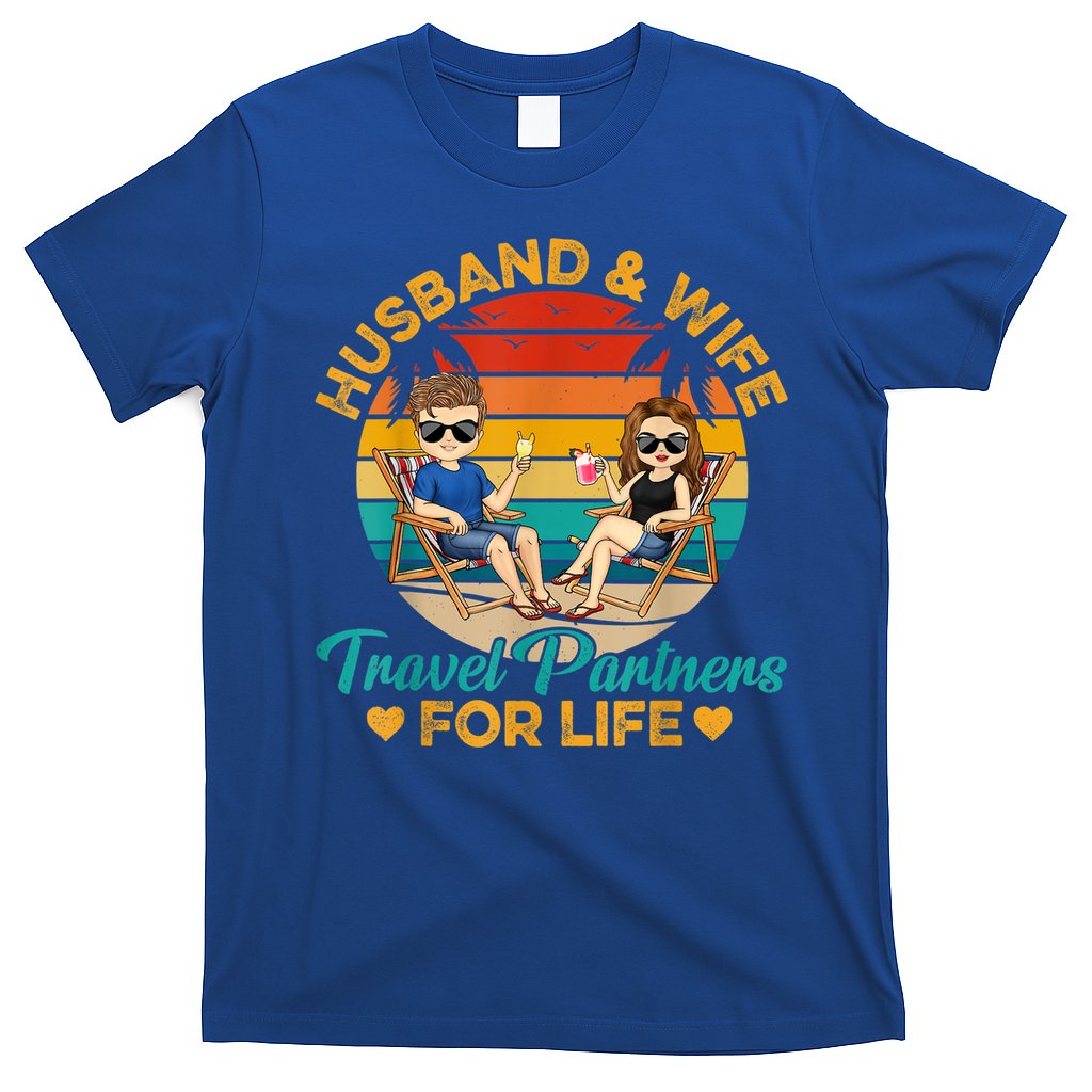 Husband And Wife Travel Partners For Life Beach Traveling T-Shirt Hoodie, Sweatshirt | CoreVibeTees.com