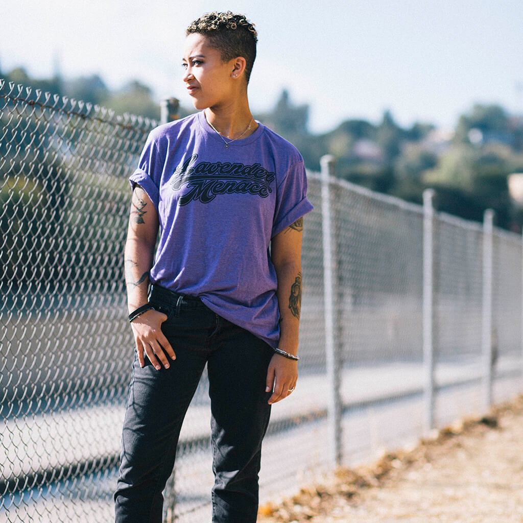Lavender Menace Unisex Tee Hoodie, Sweatshirt | CoreVibeTees.com (Image 3)
