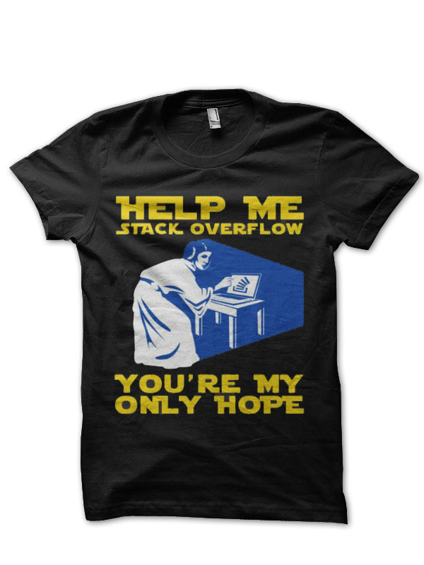 Help Me Stack Overflow Black Half Sleeve T-Shirt Hoodie, Sweatshirt | CoreVibeTees.com