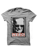 HERO Grey Melange T-Shirt Hoodie, Sweatshirt | CoreVibeTees.com