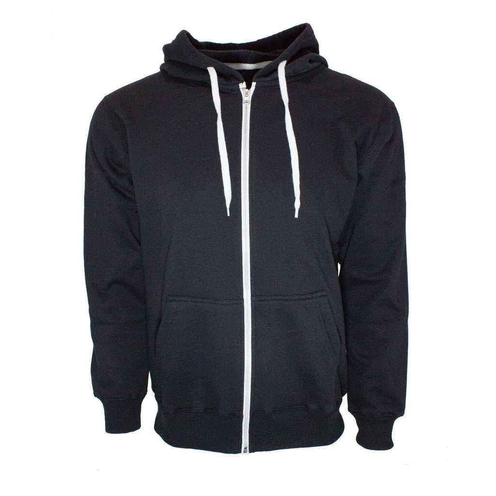 Black French Terry Zip Hoodie T-Shirts, Sweatshirt | CoreVibeTees.com (Image 1)