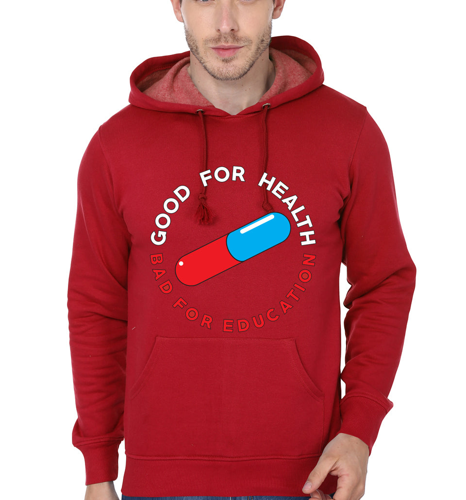 Good For Health, Bad For Education Red Hoodie T-Shirts, Sweatshirt | CoreVibeTees.com