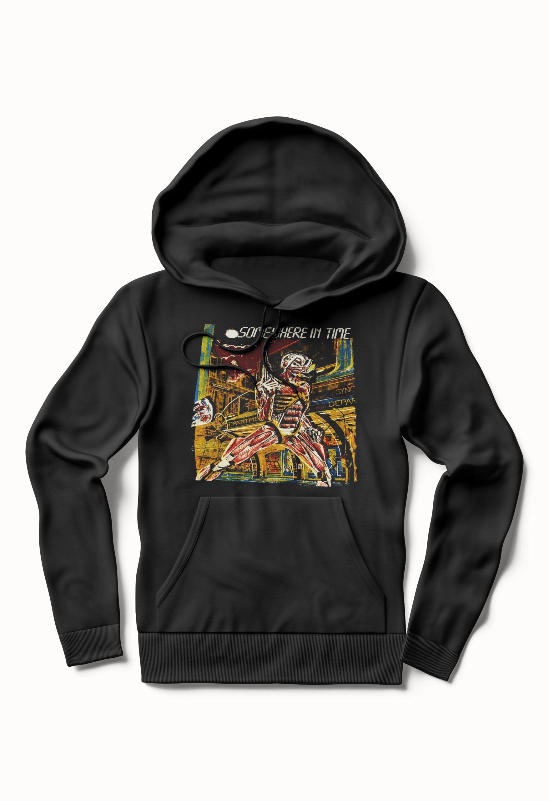 EDDIE SOMEWHERE IN TIME Black Hoodie T-Shirts, Sweatshirt | CoreVibeTees.com