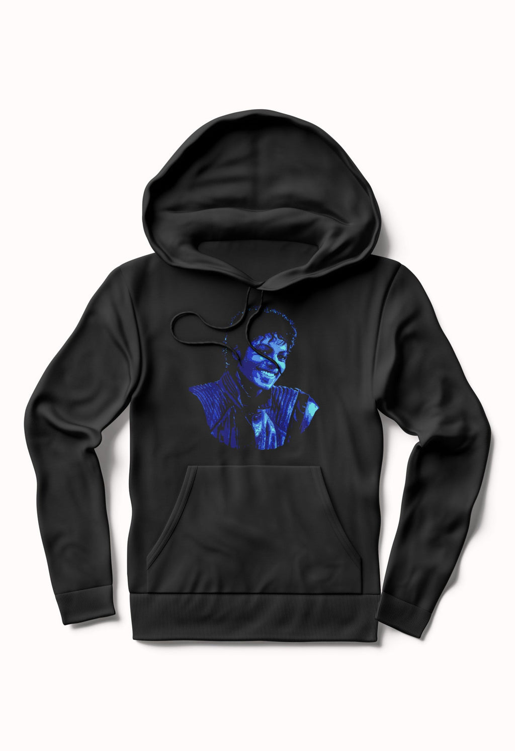 Black Tee Blue Print â€“ MJackson Portrait Black Hoodie Sweatshirt | CoreVibeTees.com