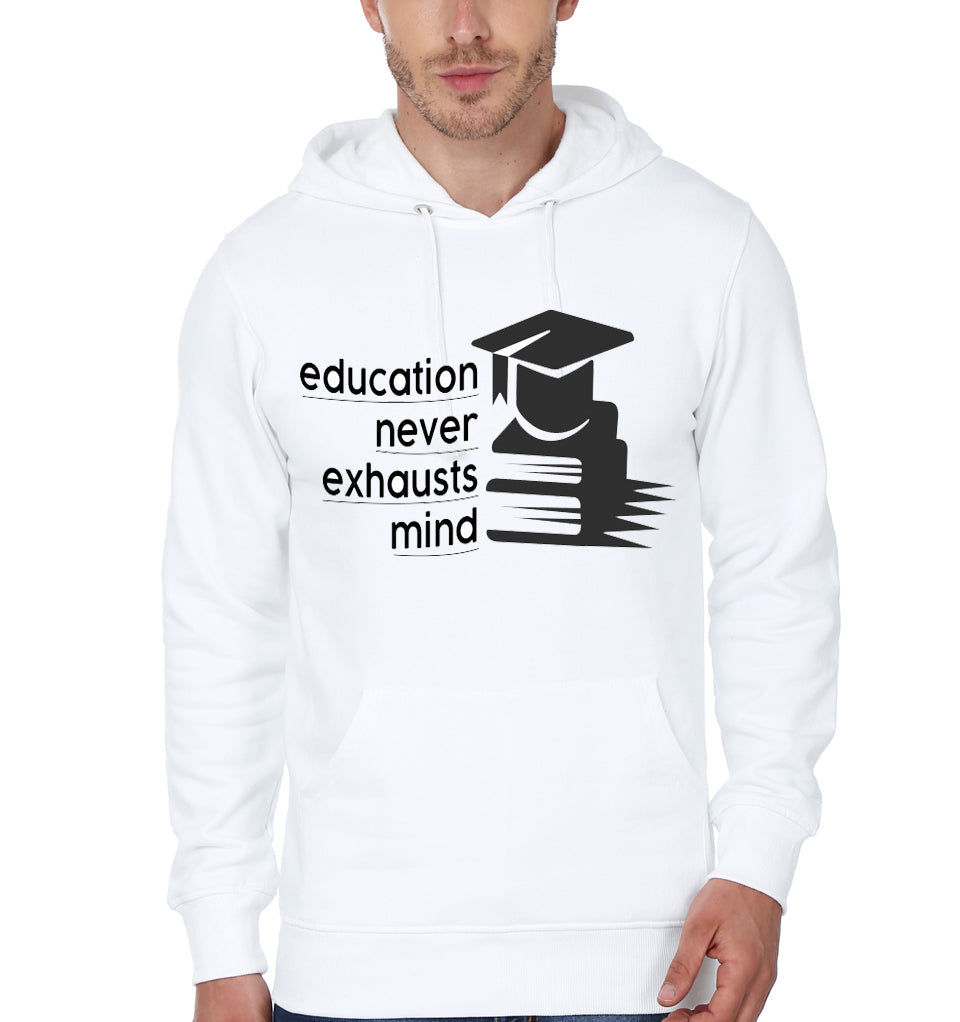 Education Never Exhausts Mind White Hoodie T-Shirts, Sweatshirt | CoreVibeTees.com