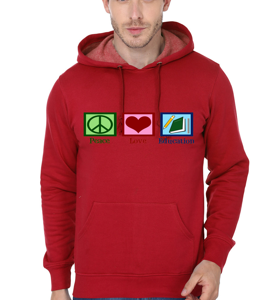 Peace Love Education Red Hoodie T-Shirts, Sweatshirt | CoreVibeTees.com