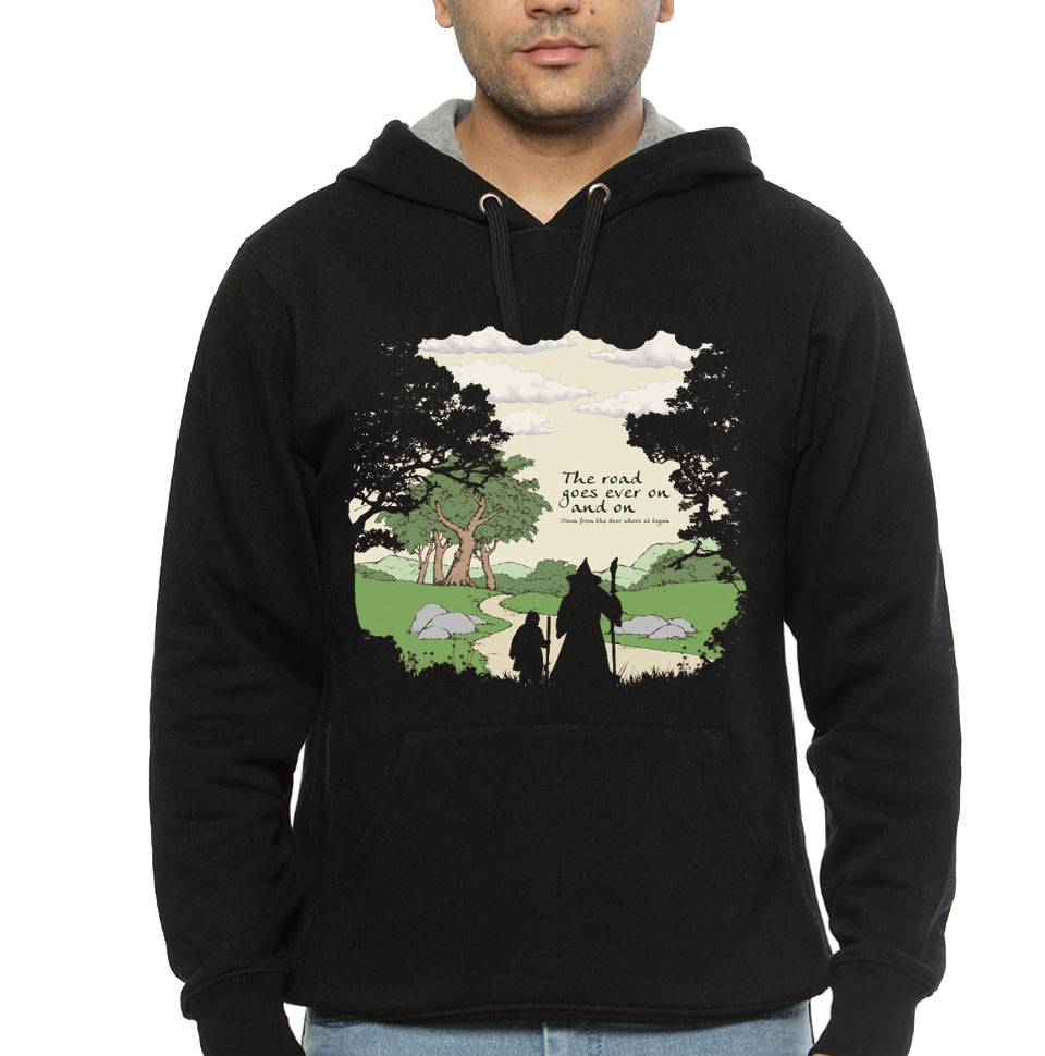 The Road Goes On Black Hoodie T-Shirts, Sweatshirt | CoreVibeTees.com