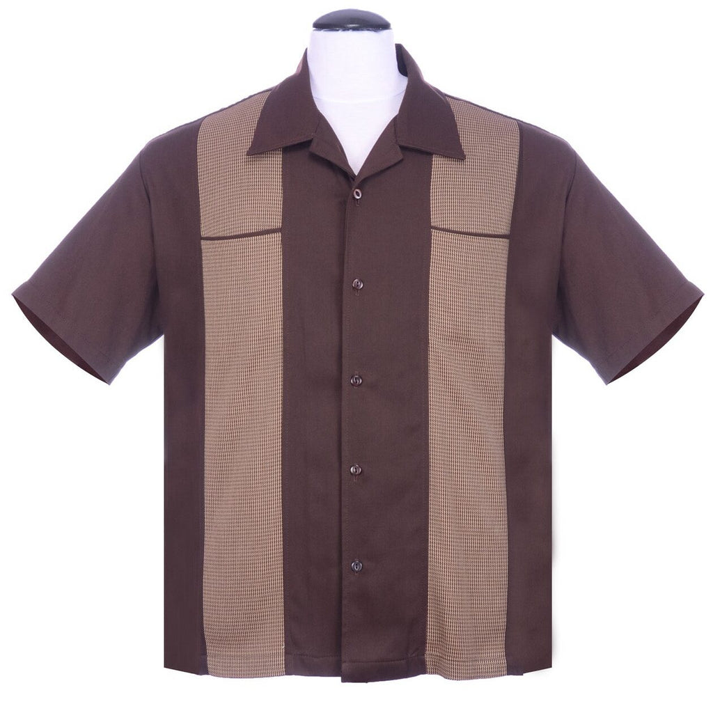 Houndstooth Panel Bowling Shirt by Steady Clothing Hoodie, Sweatshirt | CoreVibeTees.com