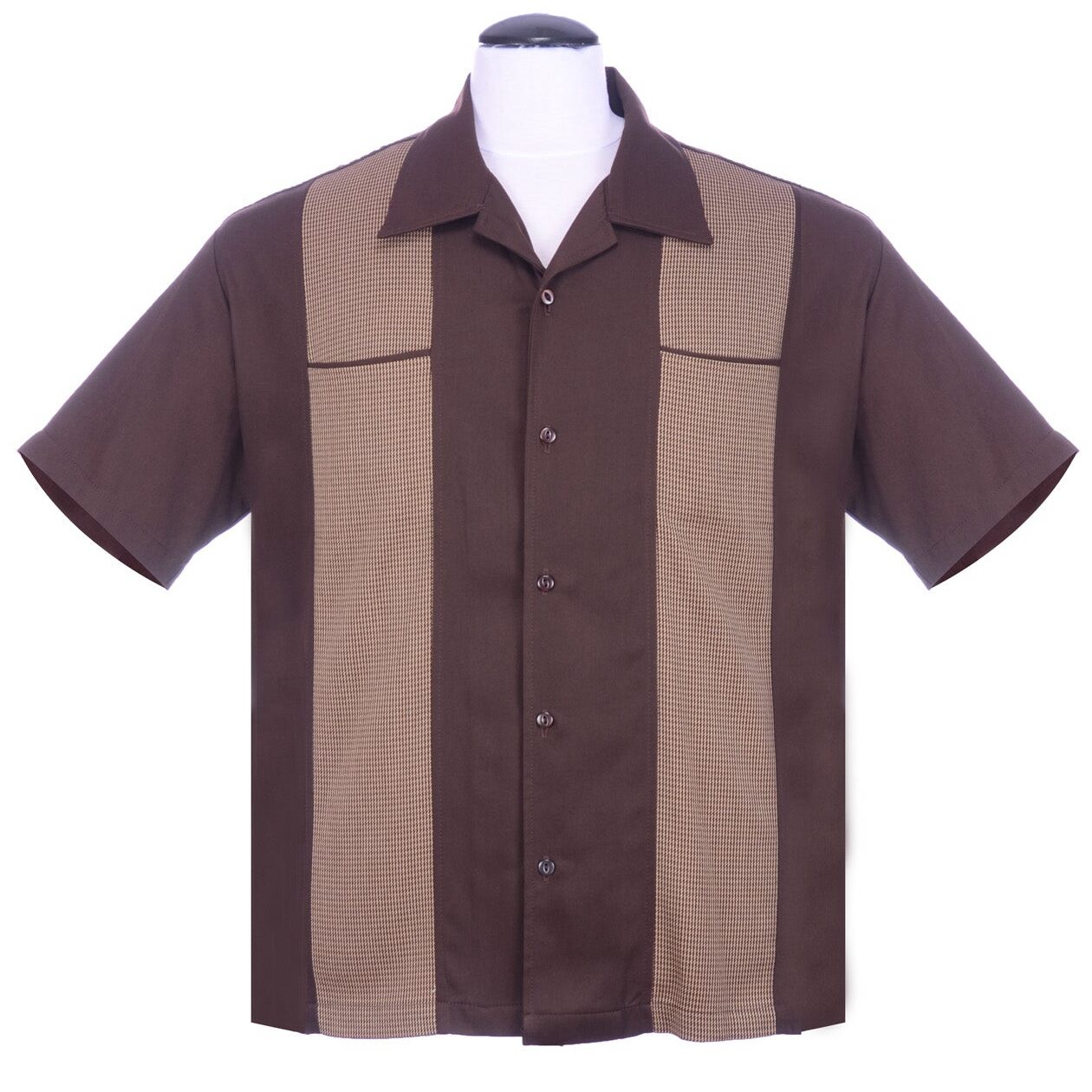 Houndstooth Panel Bowling Shirt by Steady Clothing Hoodie, Sweatshirt | CoreVibeTees.com