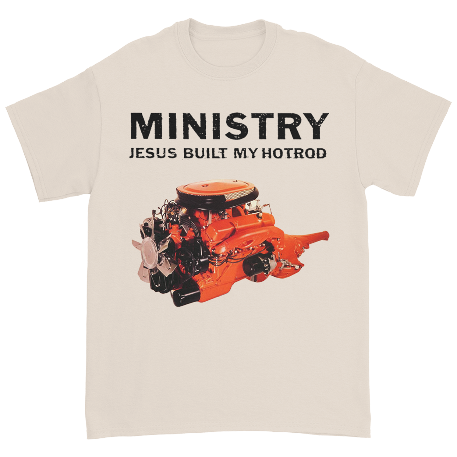 Jesus Built My Hotrod T-Shirt (Natural) Hoodie, Sweatshirt | CoreVibeTees.com (Image 1)