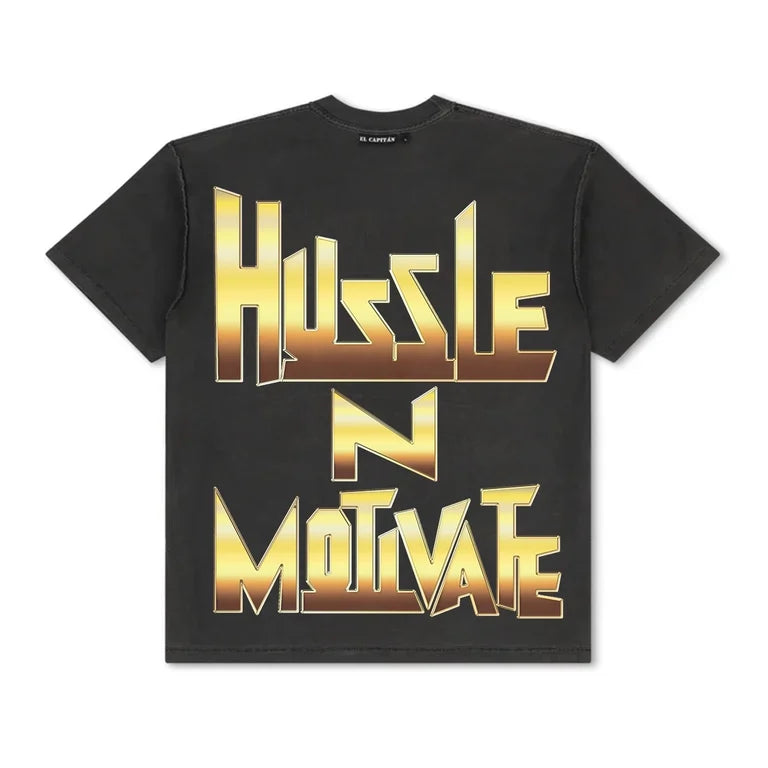 HUSSLE N MOTIVATE TEE [GOLD EDITION] Hoodie, Sweatshirt | CoreVibeTees.com (Image 2)