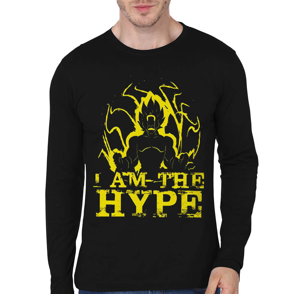 Hype Black Full Sleeve Tee Hoodie, Sweatshirt | CoreVibeTees.com