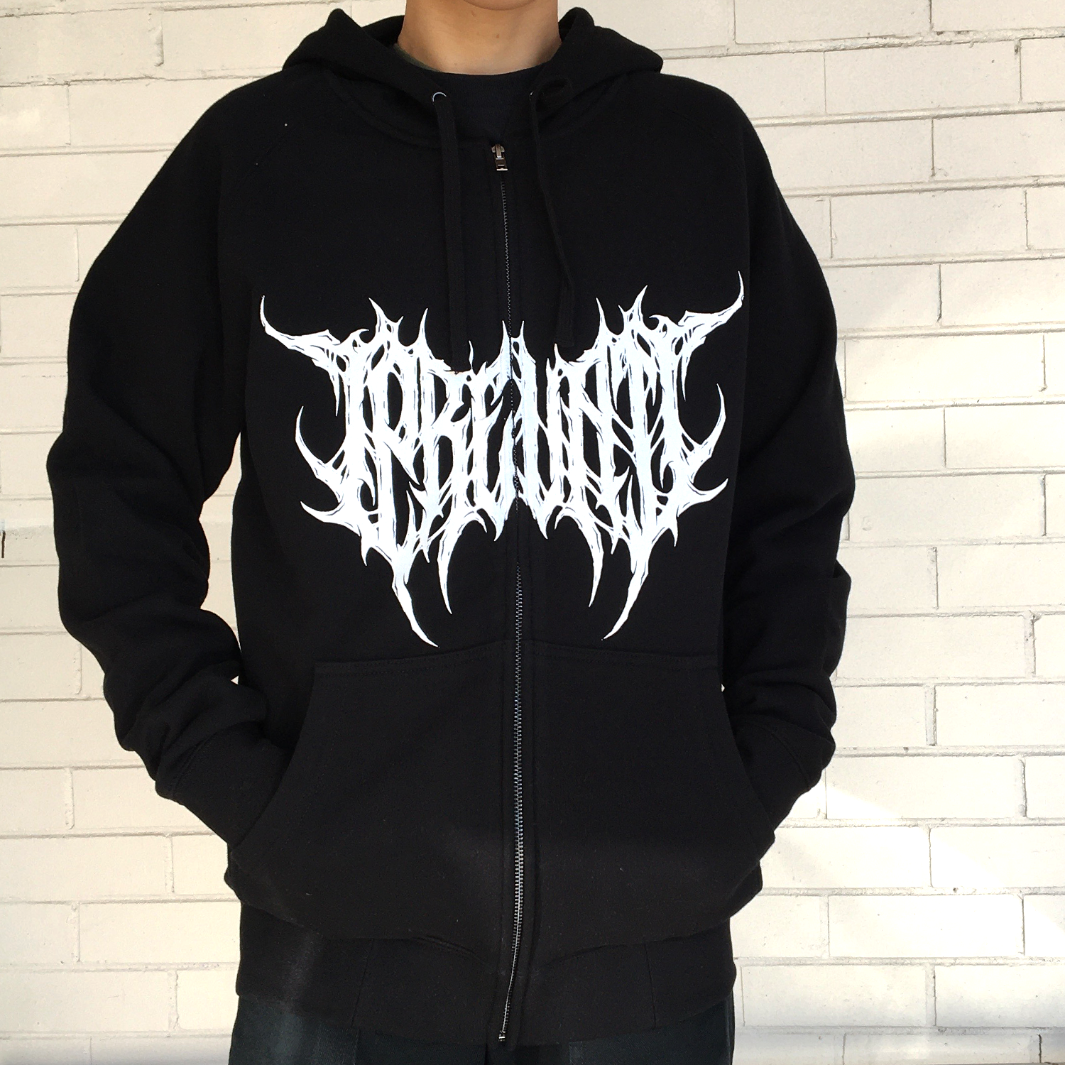 Grindcore Zip Up Hoodie (Black) T-Shirts, Sweatshirt | CoreVibeTees.com (Image 2)