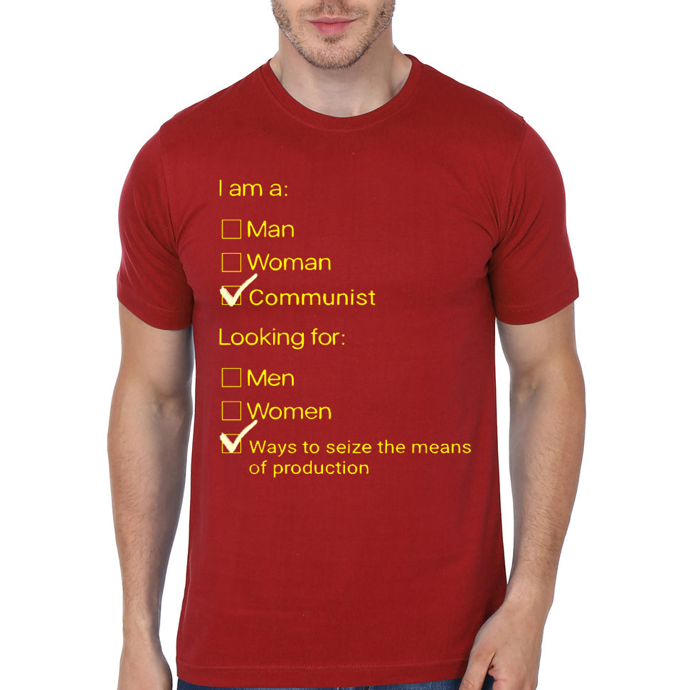 Commie Seeking Means of Production Red Half Sleeve T-Shirt Hoodie, Sweatshirt | CoreVibeTees.com