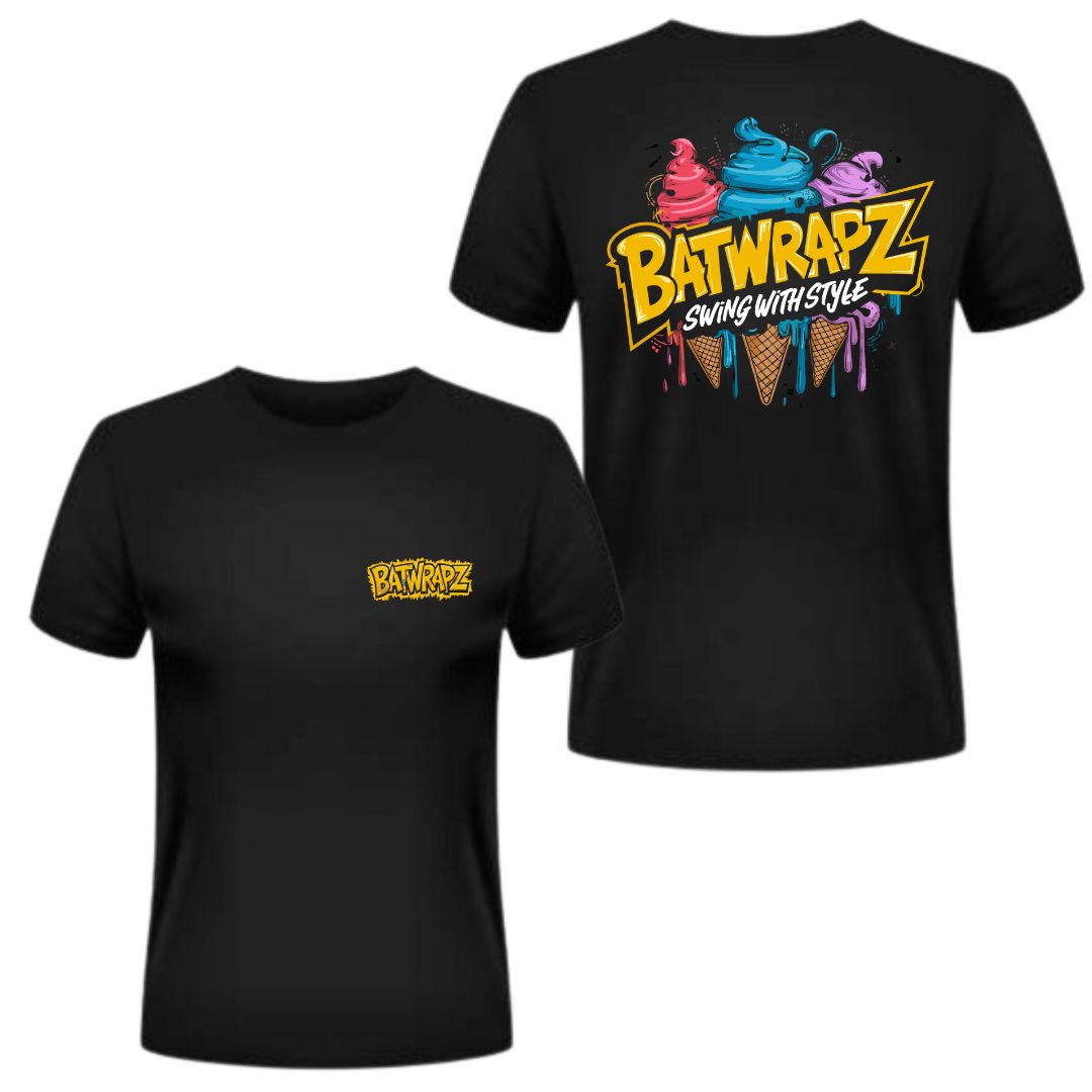 BatWrapz "Ice Cream" Youth T-Shirt - Black Hoodie, Sweatshirt | CoreVibeTees.com (Image 1)