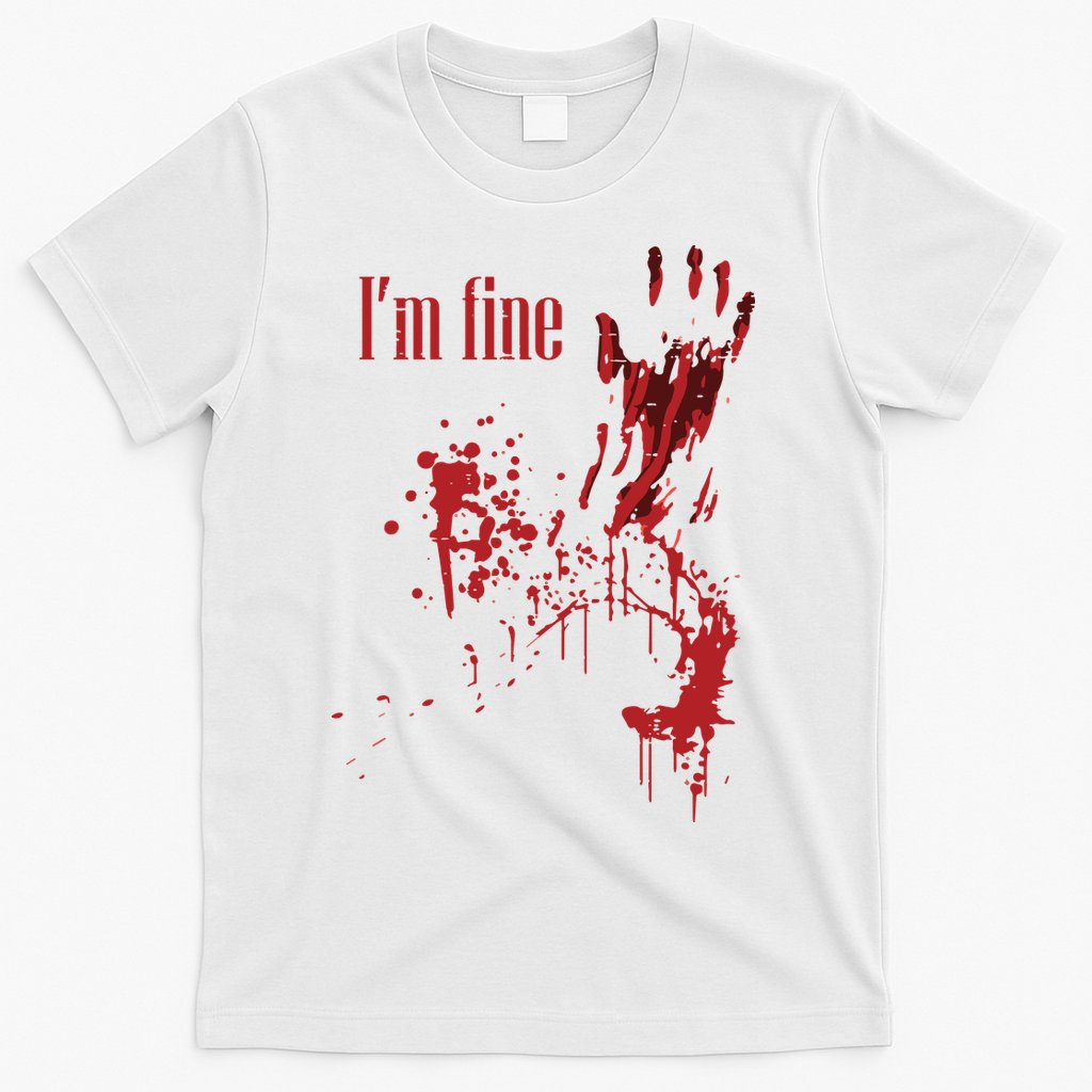 I'm Fine Bloody Halloween T-Shirt Hoodie, Sweatshirt | CoreVibeTees.com