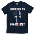 I Identify As Non Bidenary Skull Line Blue T-Shirt Hoodie, Sweatshirt | CoreVibeTees.com