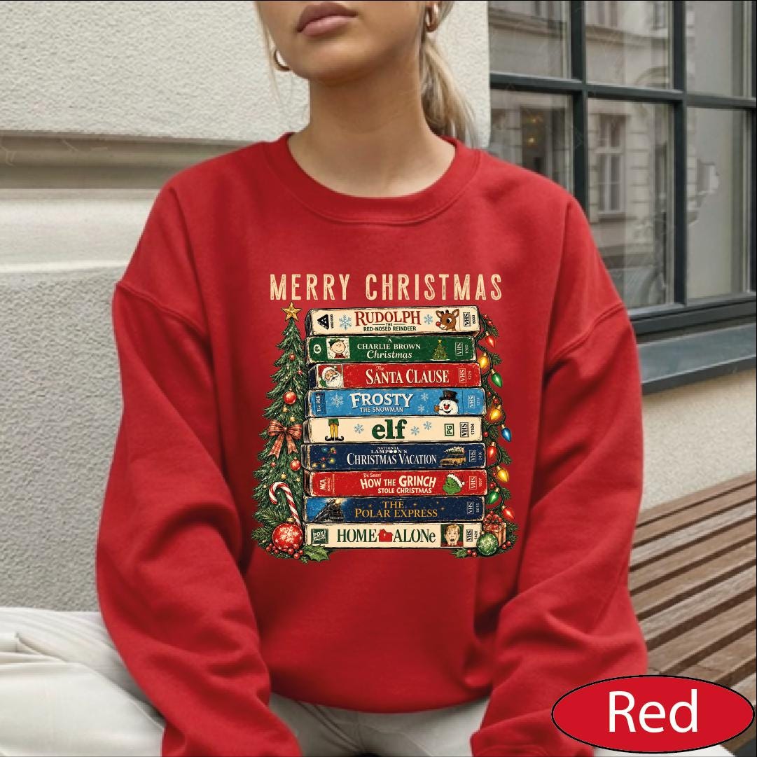 Christmas Movies Vhs Retro 90s Holiday Movie Unisex T-shirt, Sweatshirt, Hoodie (4)