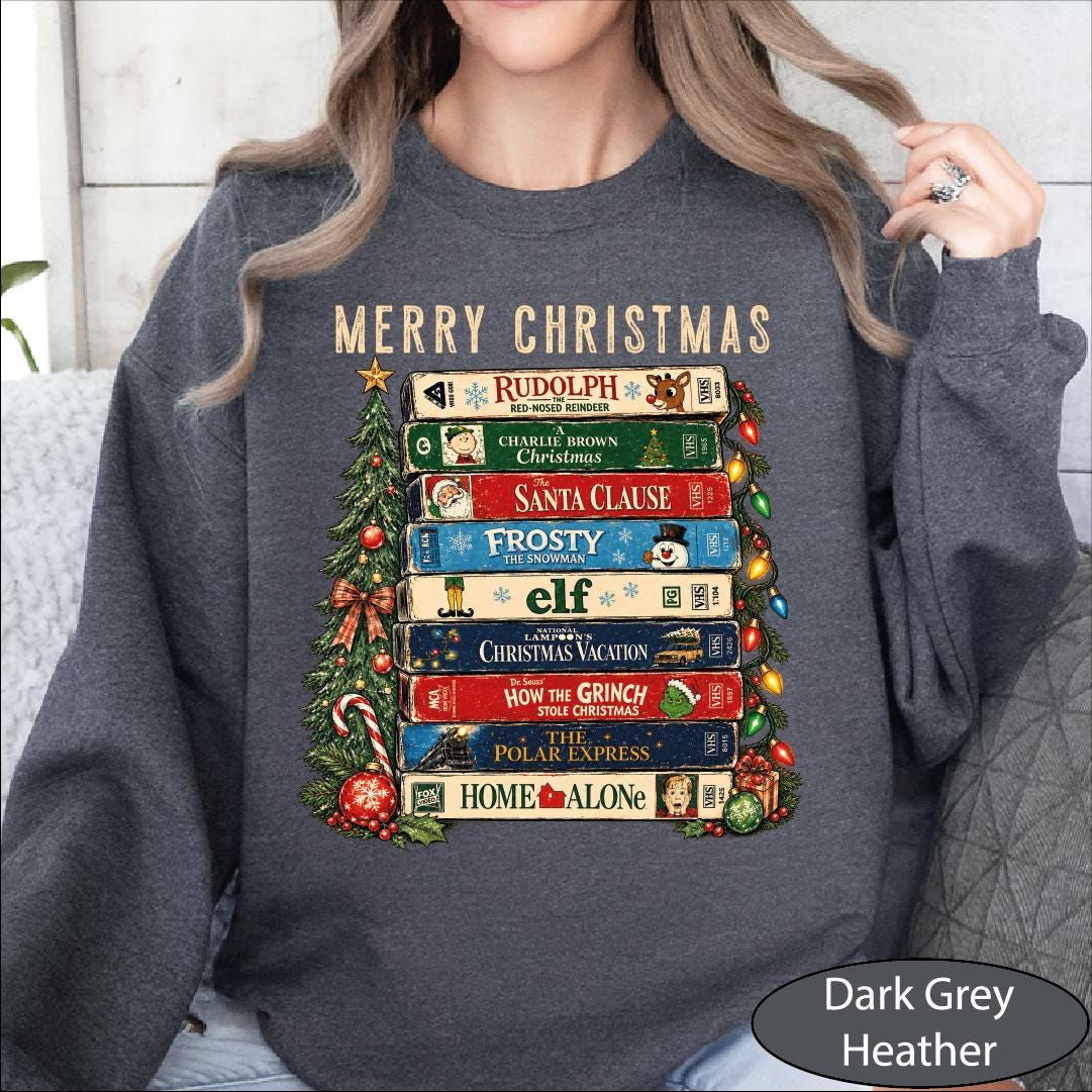 Christmas Movies Vhs Retro 90s Holiday Movie Unisex T-shirt, Sweatshirt, Hoodie (5)