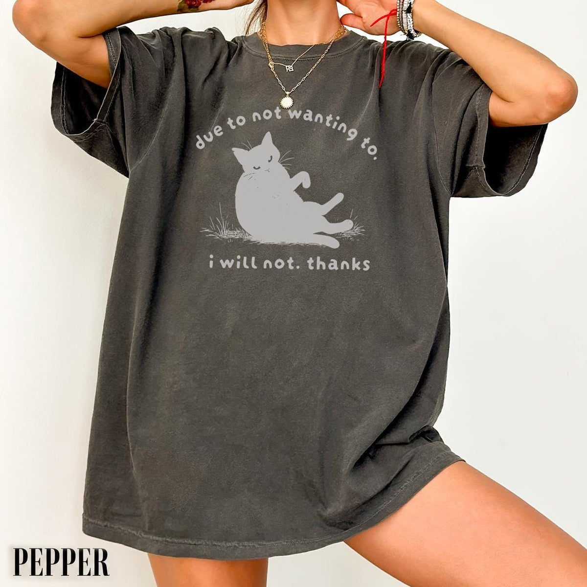 Due Wanting Thanks Comfort Colors Cat Tee Sarcastic Introvert Vintage Cat Mom (2)