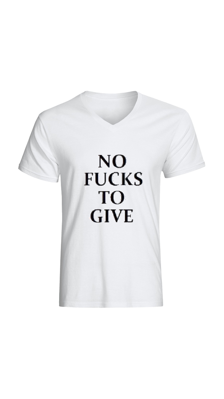 No Fucks To Give White V-Neck T-Shirt Hoodie, Sweatshirt | CoreVibeTees.com