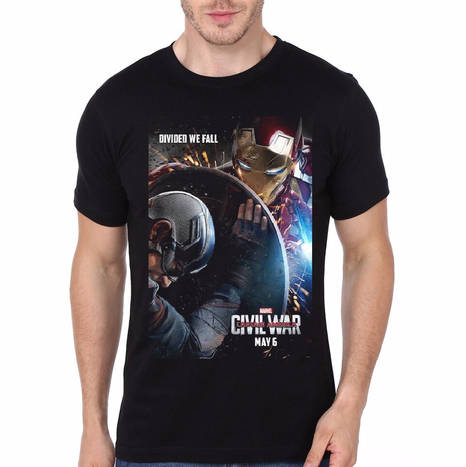 Divide We Fall Civil War Black T-Shirt Hoodie, Sweatshirt | CoreVibeTees.com