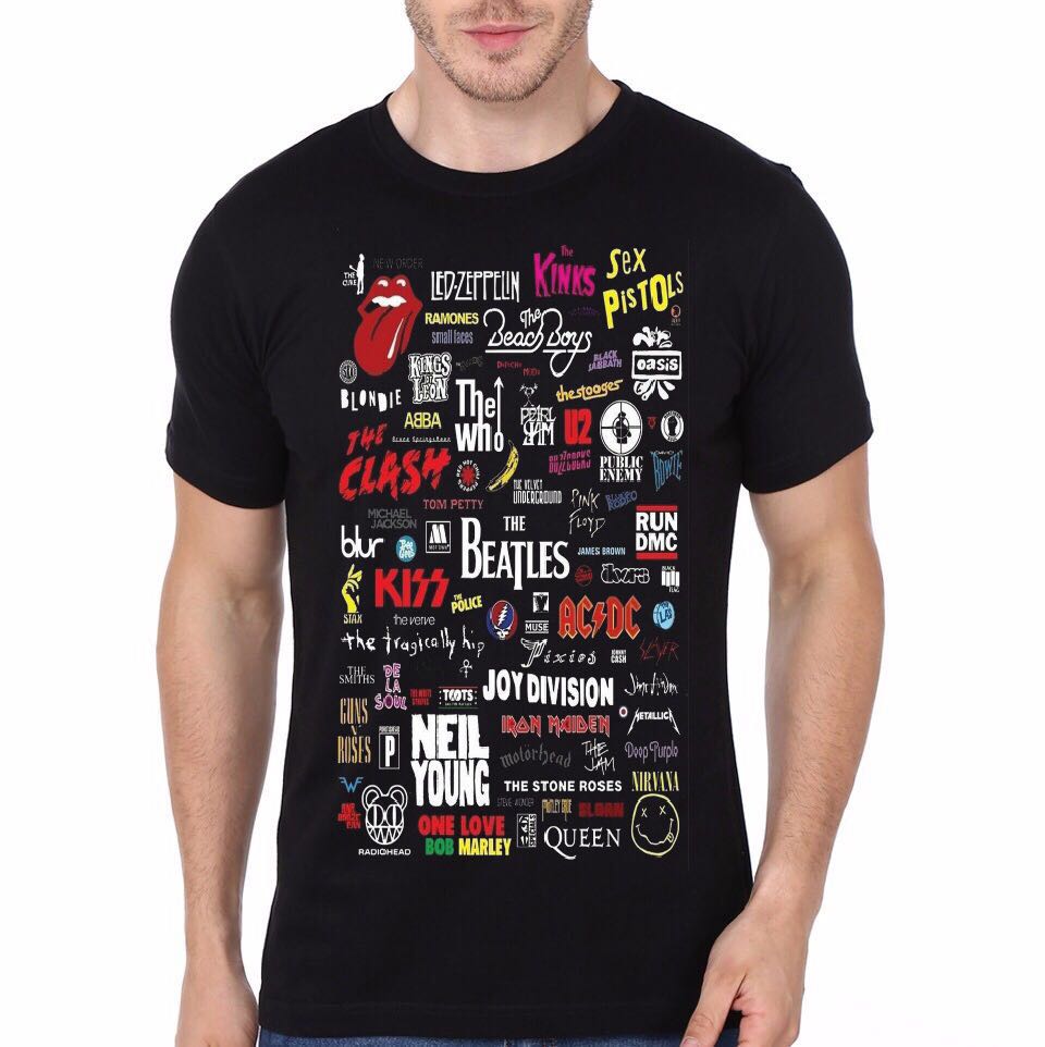 All Bands Black T-Shirt Hoodie, Sweatshirt | CoreVibeTees.com