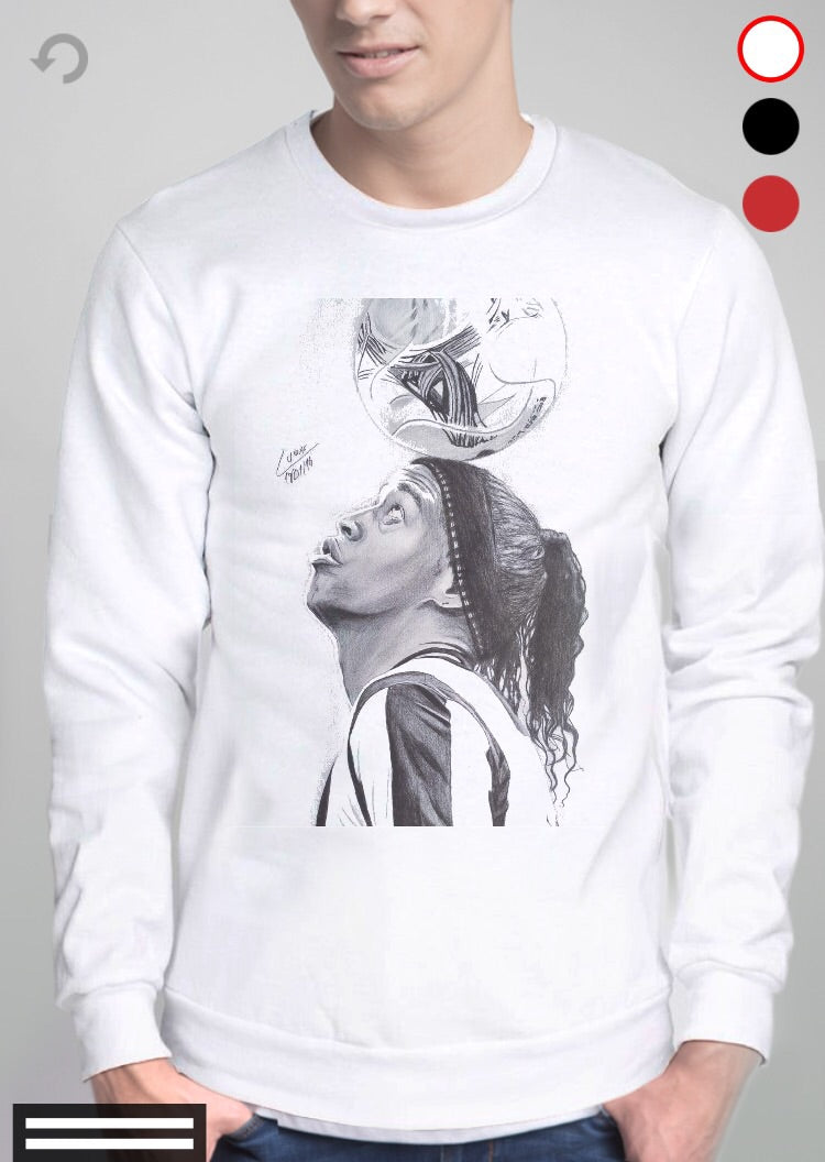 Ronadinho White Full Sleeve Tee Hoodie, Sweatshirt | CoreVibeTees.com