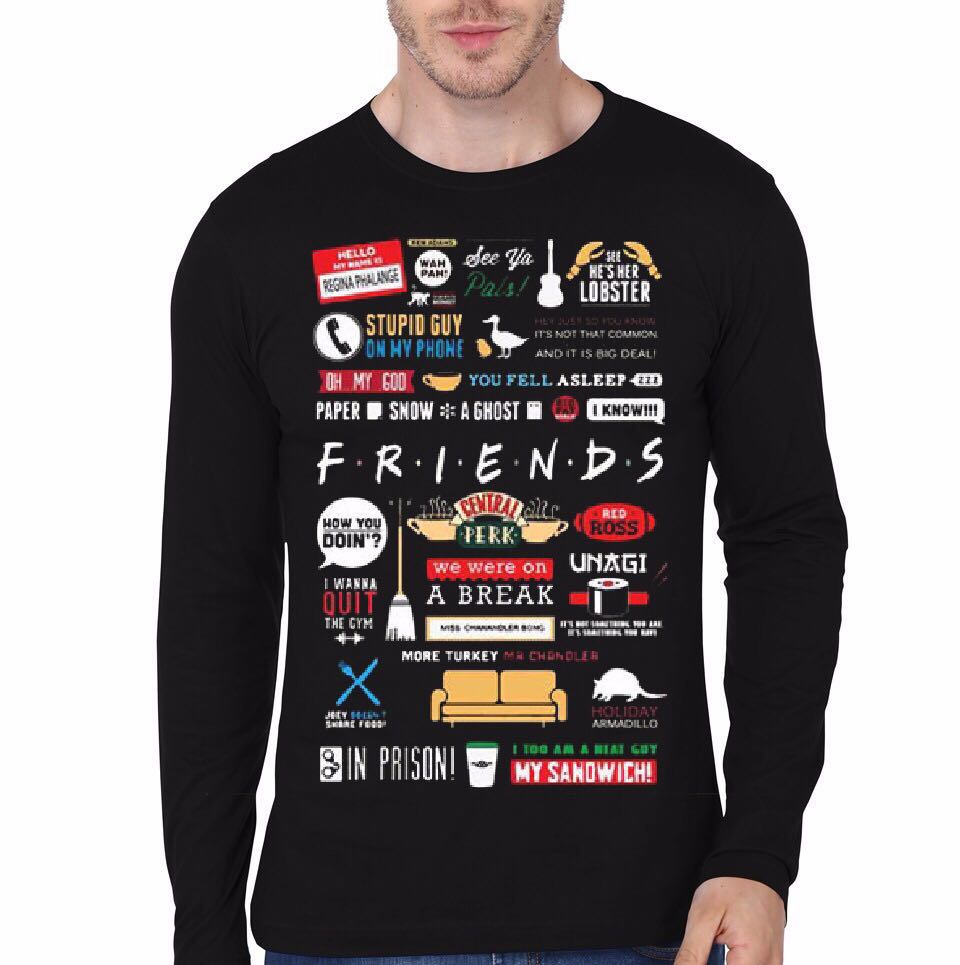 Friends Black Full Sleeve T-Shirt Style004 Hoodie, Sweatshirt | CoreVibeTees.com