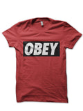 Obey Red Tshirt Hoodie, Sweatshirt | CoreVibeTees.com