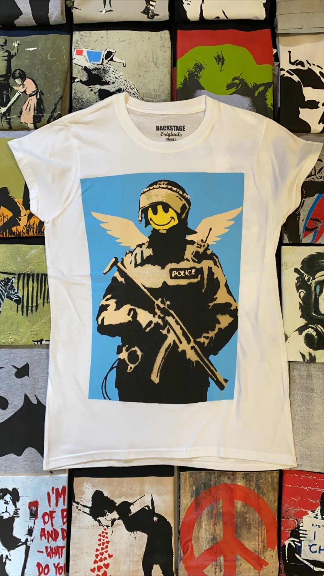 Banksy Women's T-shirt - Smiley Copper, White Hoodie, Sweatshirt | CoreVibeTees.com (Image 2)