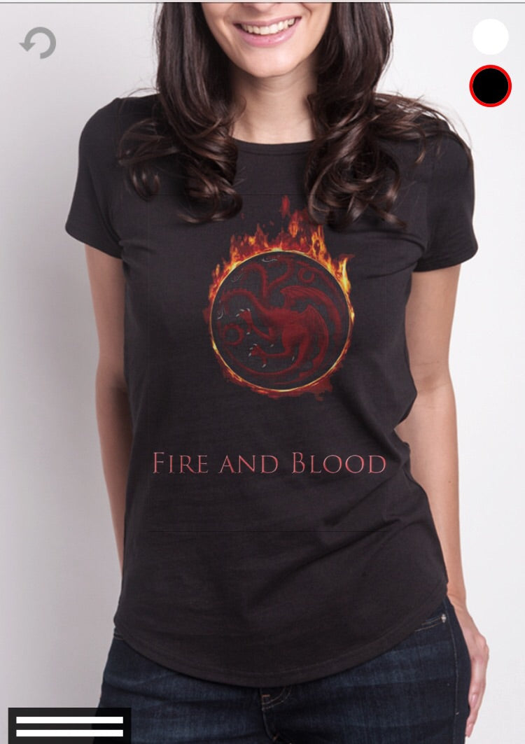 Fire And Blood Black Top T-Shirts, Hoodie, Sweatshirt | CoreVibeTees.com