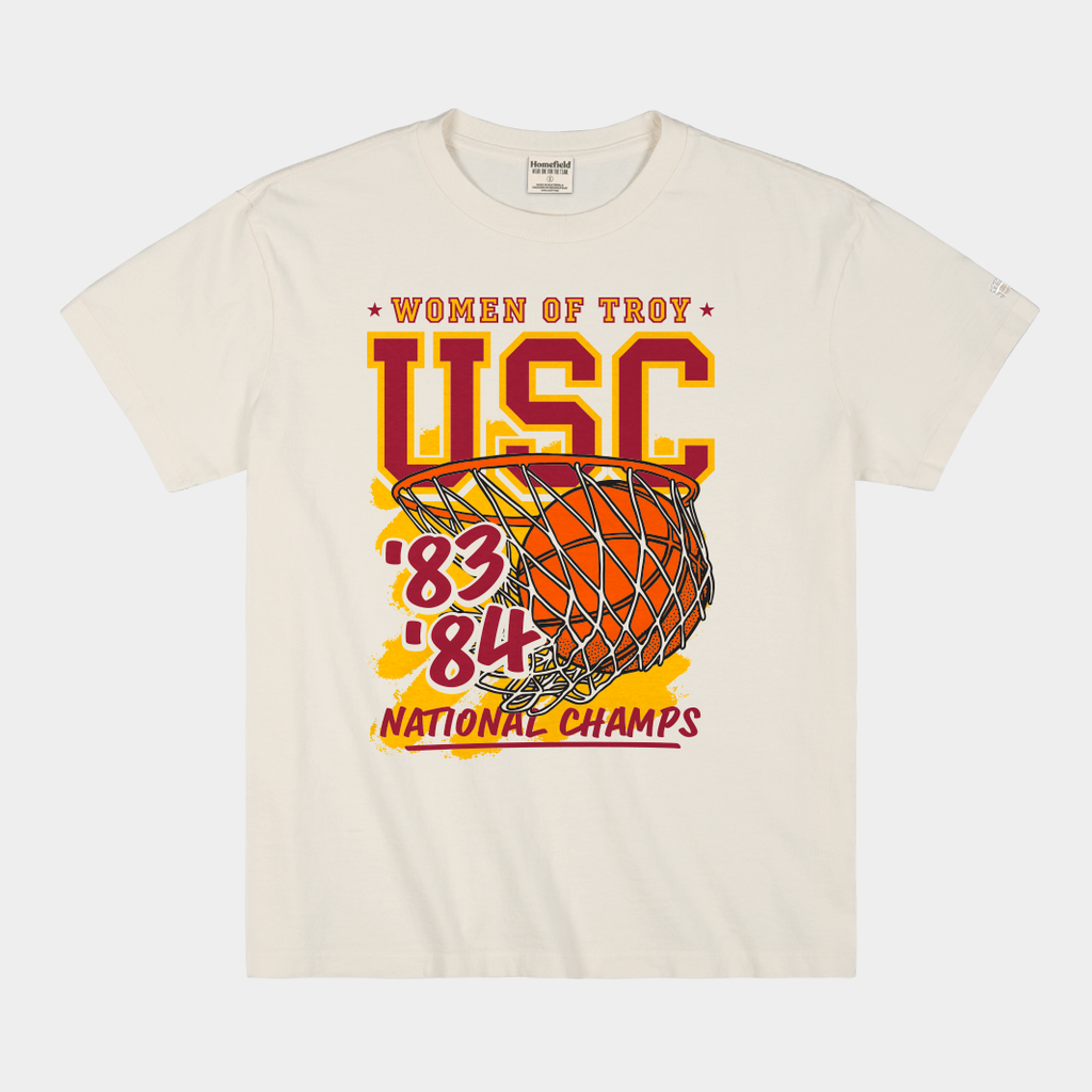 USC Women's Basketball 1983 and 1984 National Champions Heavyweight Tee Hoodie, Sweatshirt | CoreVibeTees.com