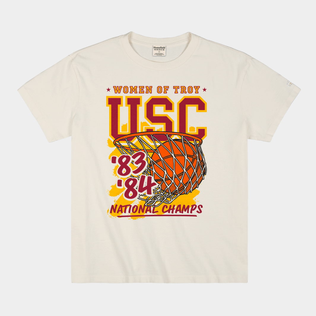 USC Women's Basketball 1983 and 1984 National Champions Heavyweight Tee Hoodie, Sweatshirt | CoreVibeTees.com