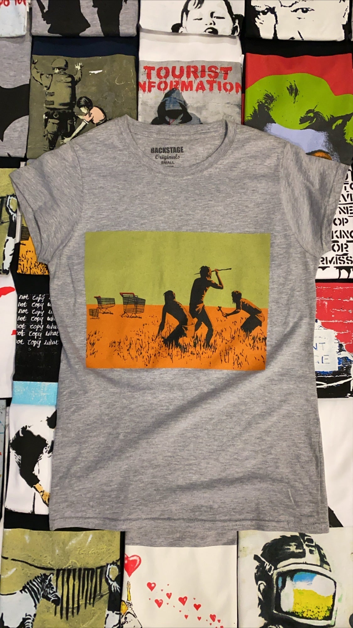 Banksy Women's T-shirt - Trolley Hunters, Grey Hoodie, Sweatshirt | CoreVibeTees.com (Image 2)