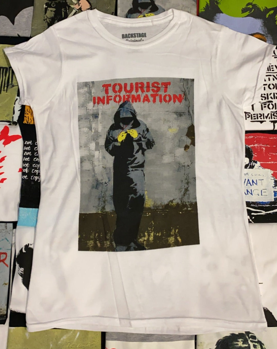 Banksy Women's T-shirt - Tourist Information Hoodie, Sweatshirt | CoreVibeTees.com