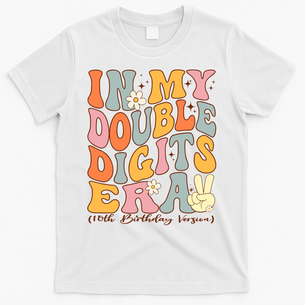 In My Double Digits Era 10th Birthday Groovy Retro Girl Boy T-Shirt Hoodie, Sweatshirt | CoreVibeTees.com