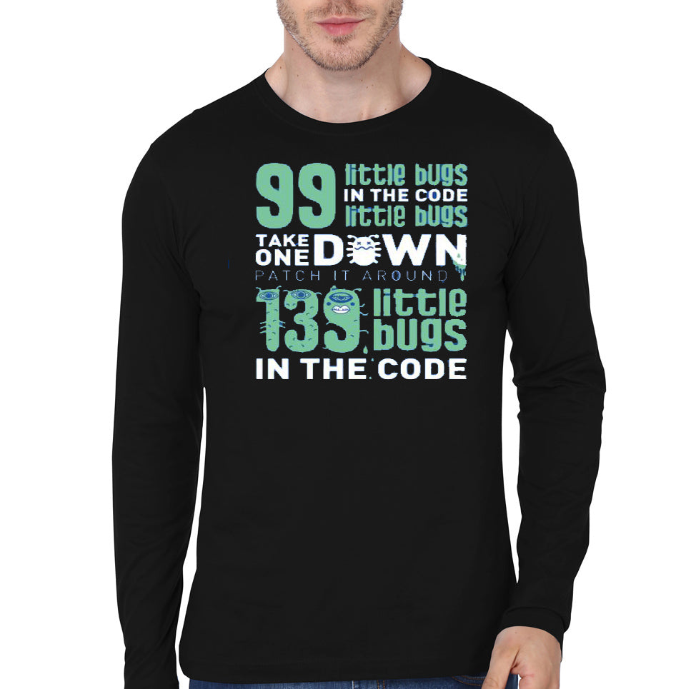 99 Little Bugs In The Code Black Full Sleeve T-Shirt Hoodie, Sweatshirt | CoreVibeTees.com
