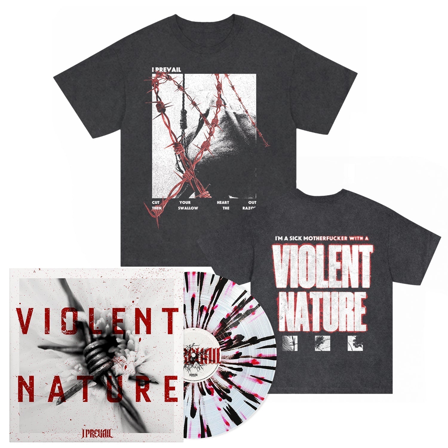 Violent Nature LP (Annihilate Me Vinyl) + T-Shirt Bundle Hoodie, Sweatshirt | CoreVibeTees.com (Image 1)