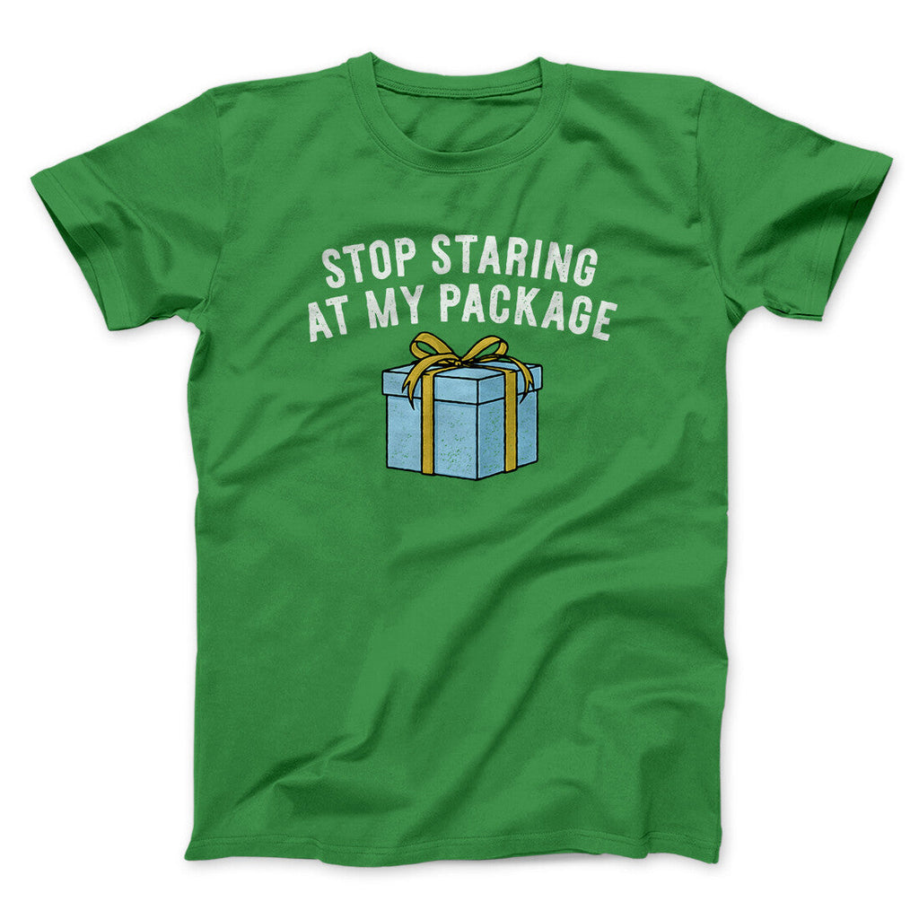 Stop Staring At My Package Men/Unisex T-Shirt Hoodie, Sweatshirt | CoreVibeTees.com (Image 4)