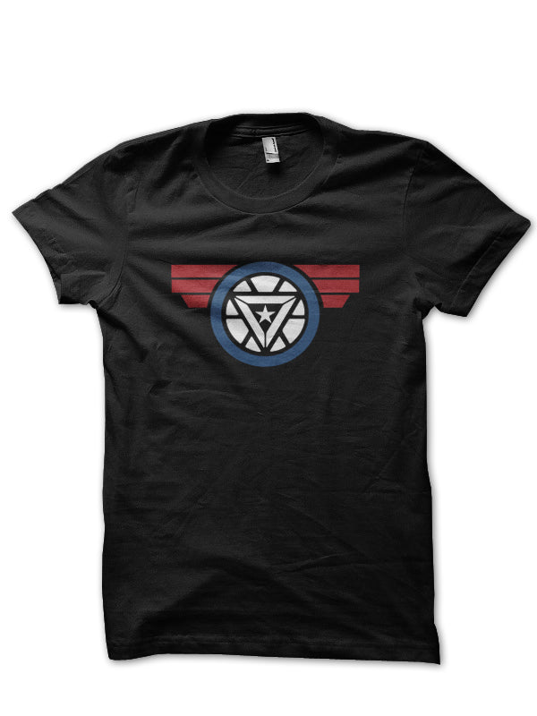 Arc Reactor V Shield Black T-Shirt Hoodie, Sweatshirt | CoreVibeTees.com