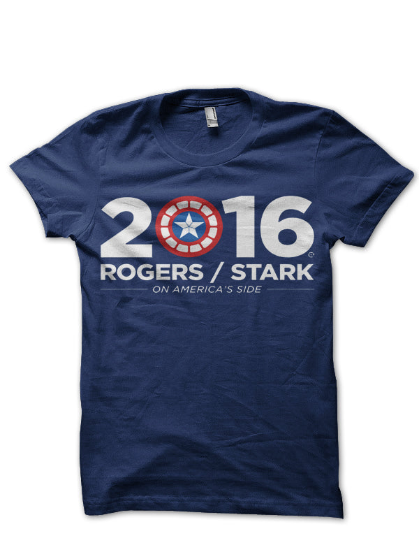 Rogers / Stark Navy Blue Tee Hoodie, Sweatshirt | CoreVibeTees.com