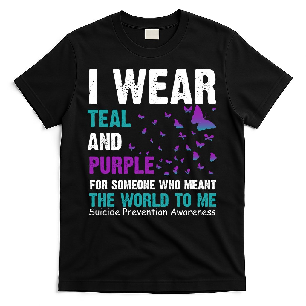 I Wear Teal & Purple Suicide Prevention Awareness T-Shirt Hoodie, Sweatshirt | CoreVibeTees.com