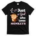 Just A Girl Who Loves Monkeys Girls Monkey T-Shirt Hoodie, Sweatshirt | CoreVibeTees.com