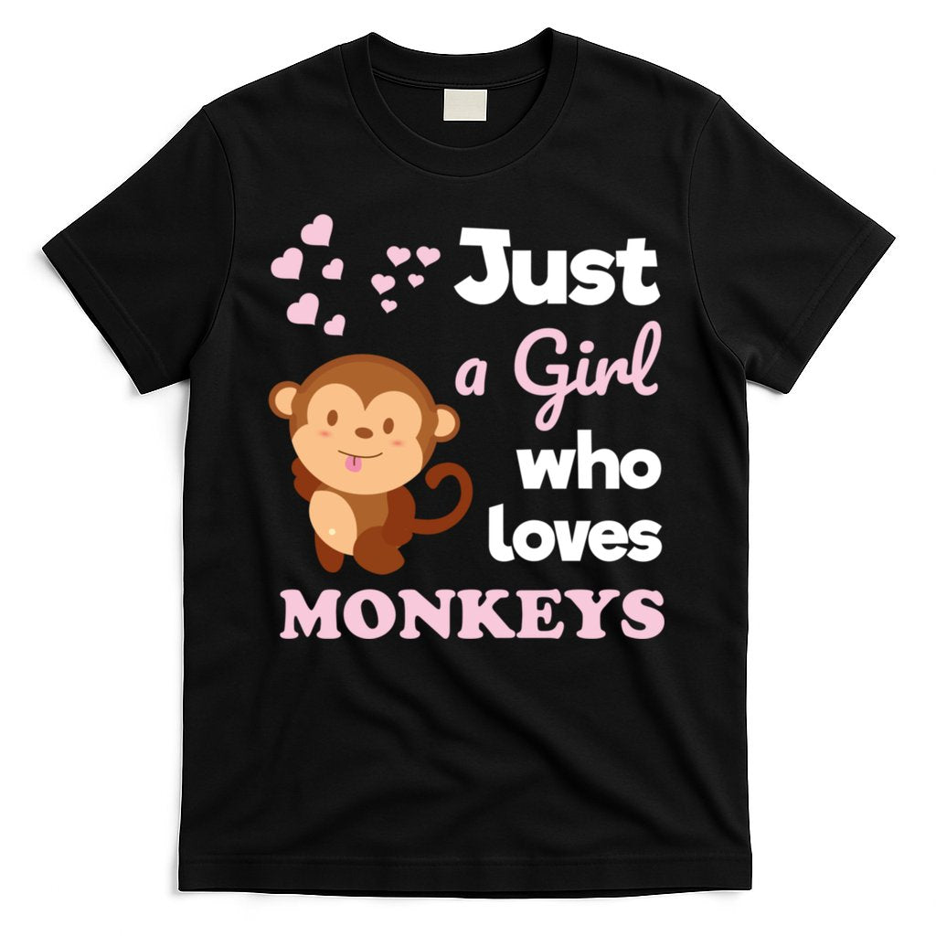 Just A Girl Who Loves Monkeys Girls Monkey T-Shirt Hoodie, Sweatshirt | CoreVibeTees.com