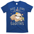 Just A Girl Who Loves Sloths Cute Sloth Lover Girls Gift T-Shirt Hoodie, Sweatshirt | CoreVibeTees.com