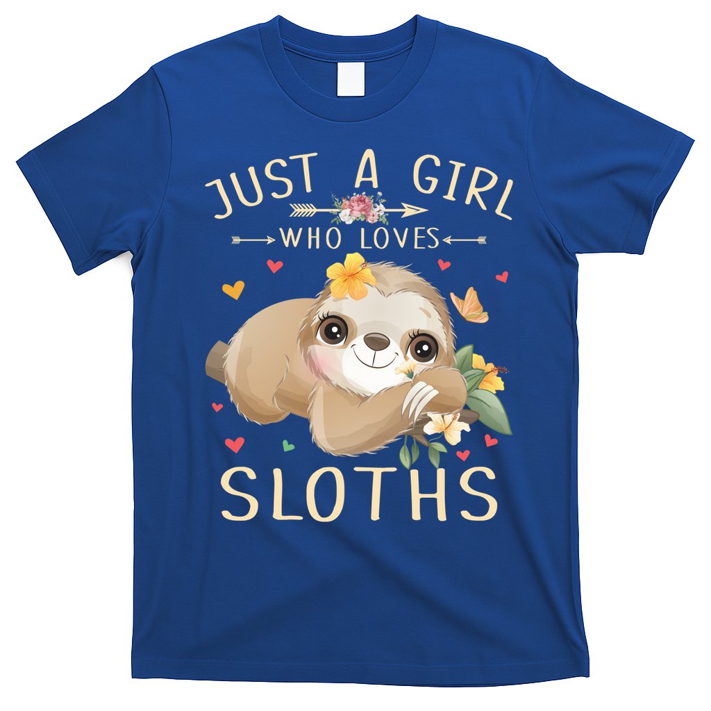 Just A Girl Who Loves Sloths Cute Sloth Lover Girls Gift T-Shirt Hoodie, Sweatshirt | CoreVibeTees.com
