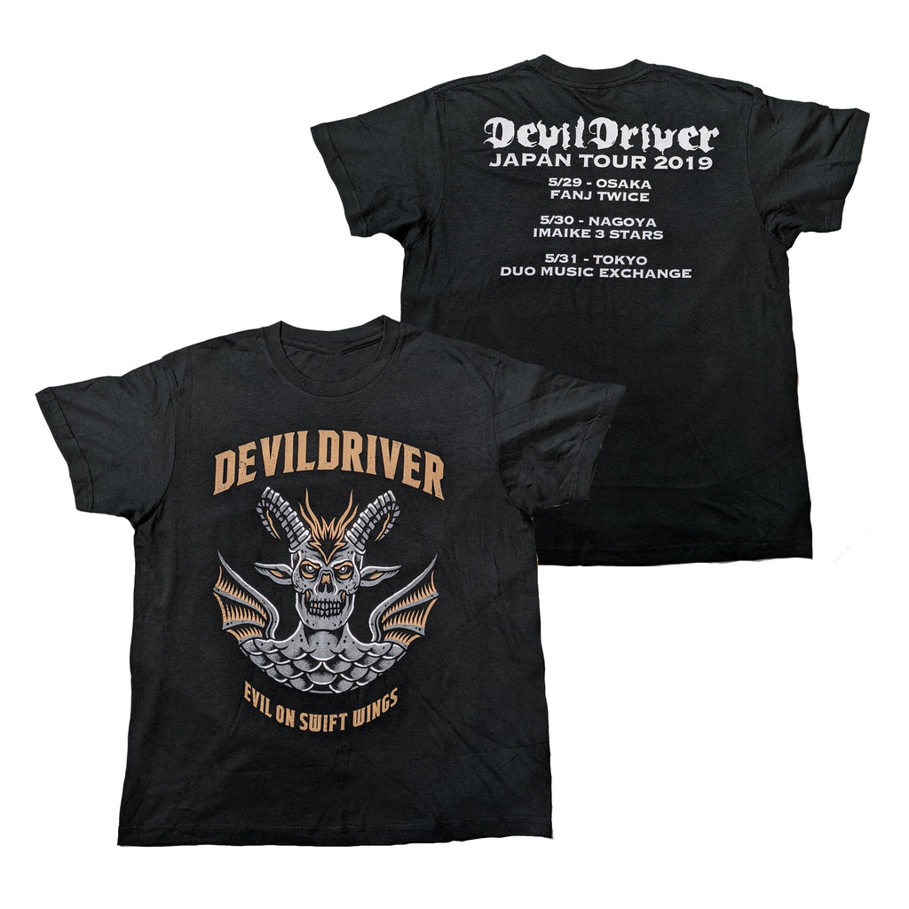 DevilDriver - Evil On Swift Wings Japan Tour t-shirt Hoodie, Sweatshirt | CoreVibeTees.com (Image 1)